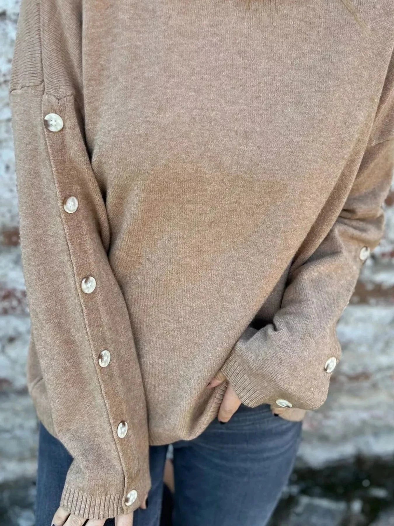 Full Size Turtleneck Long Sleeve Sweater Plus Size - ShalayeFashion