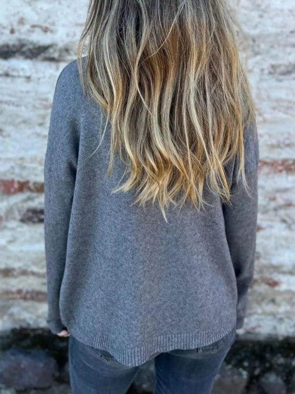 Full Size Turtleneck Long Sleeve Sweater Plus Size - ShalayeFashion