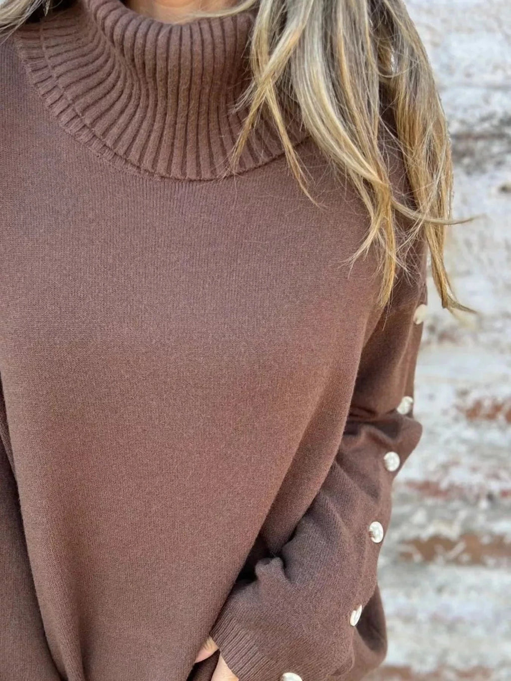 Full Size Turtleneck Long Sleeve Sweater Plus Size - ShalayeFashion