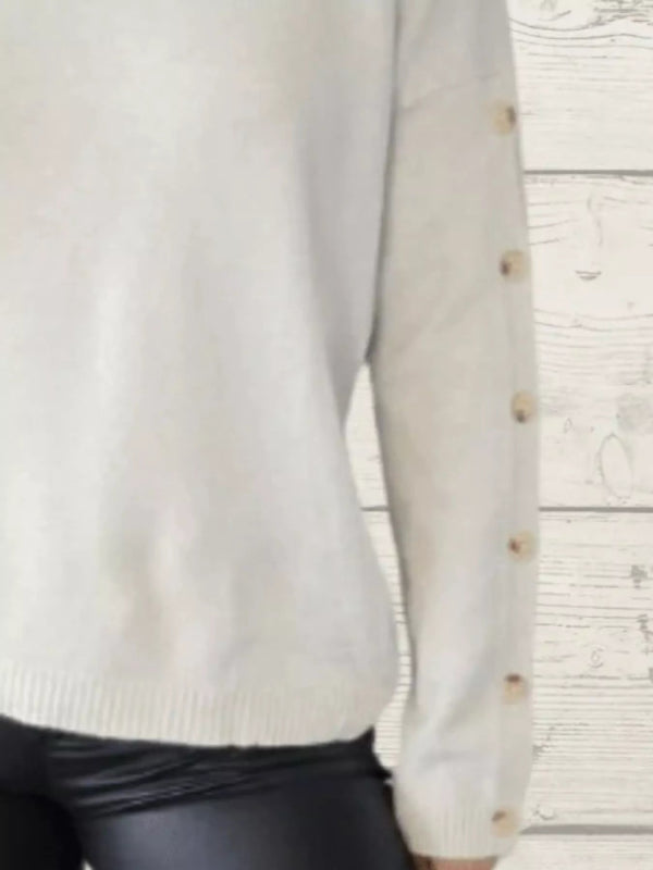 Full Size Turtleneck Long Sleeve Sweater Plus Size - ShalayeFashion