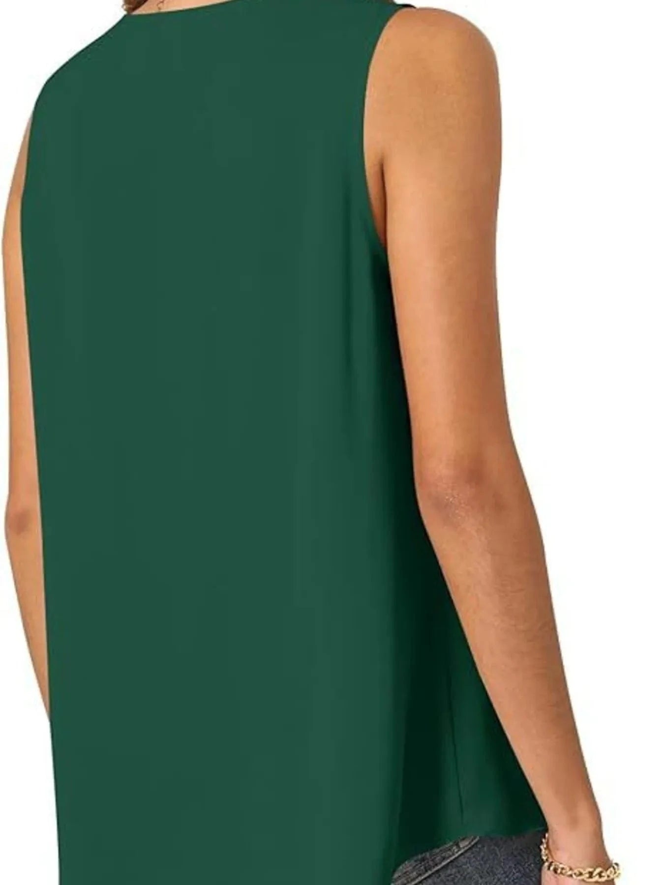 Full Size V - Neck Sleeveless Tank Top Plus Size - ShalayeFashion