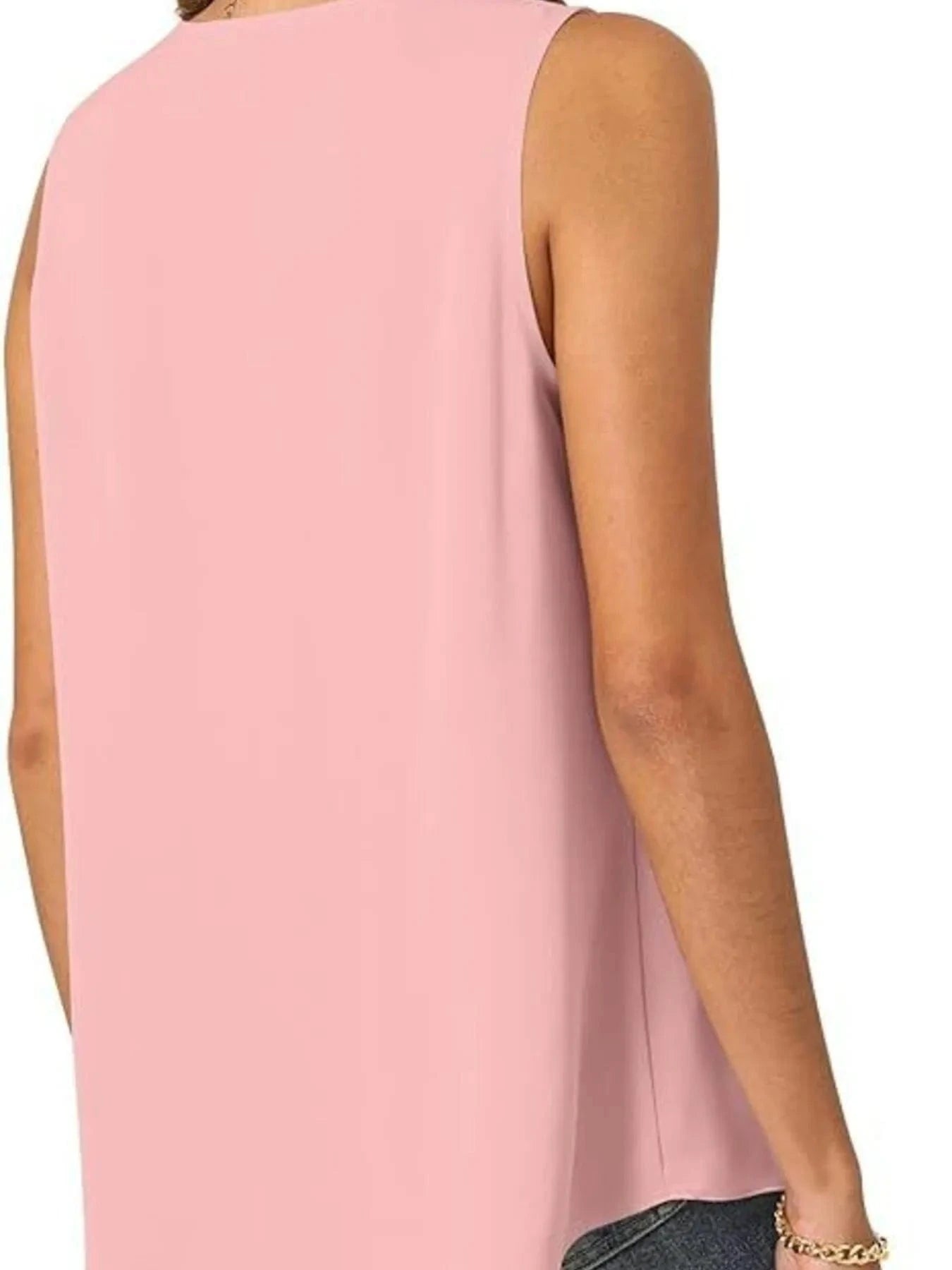 Full Size V - Neck Sleeveless Tank Top Plus Size - ShalayeFashion