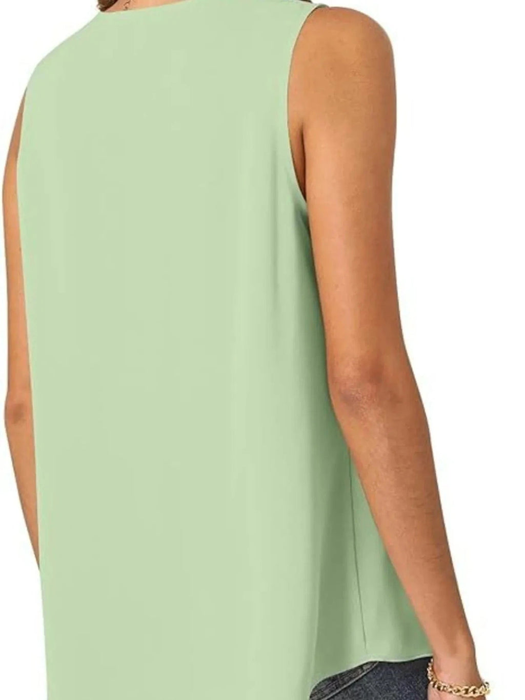 Full Size V - Neck Sleeveless Tank Top Plus Size - ShalayeFashion