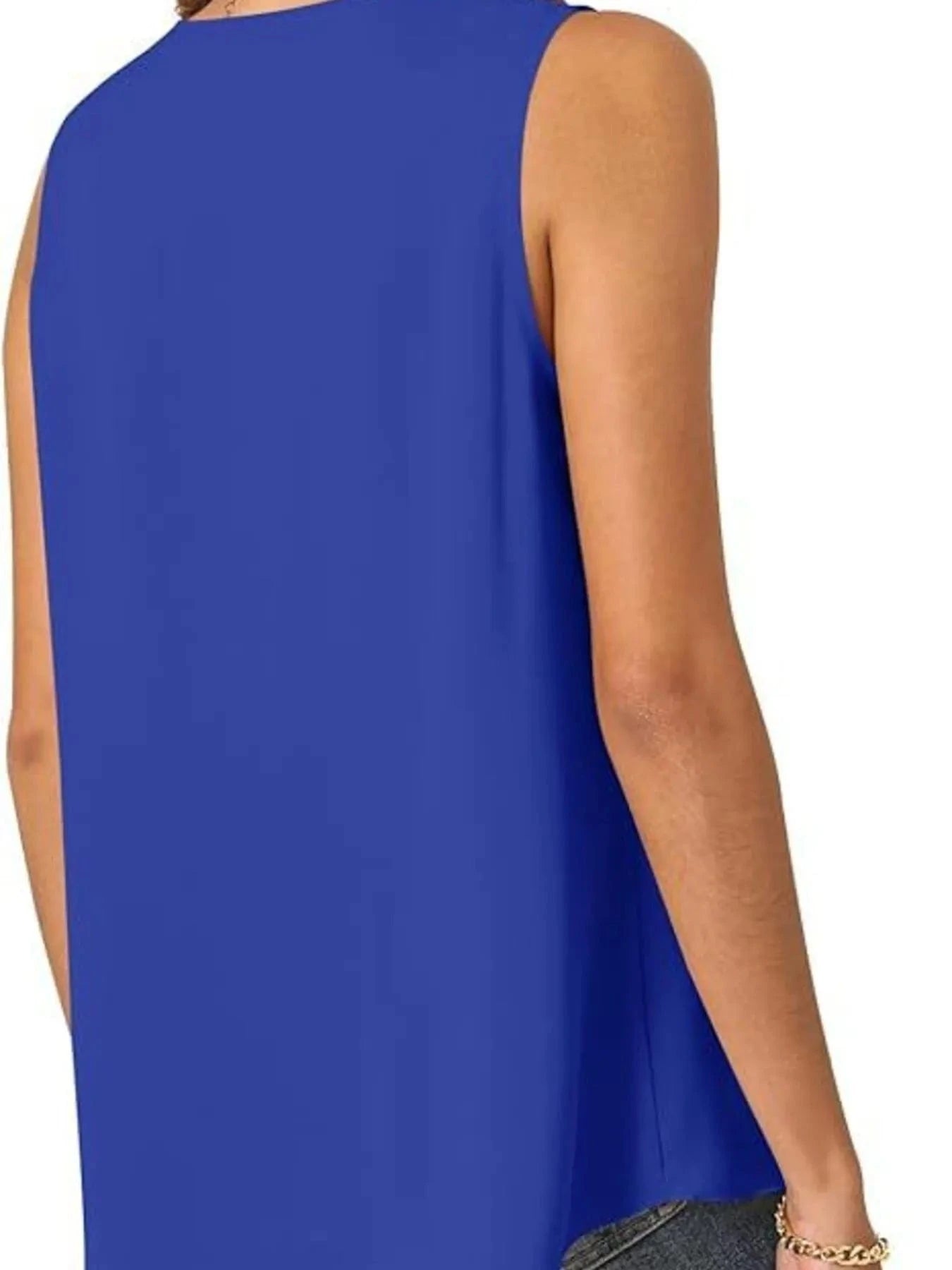 Full Size V - Neck Sleeveless Tank Top Plus Size - ShalayeFashion