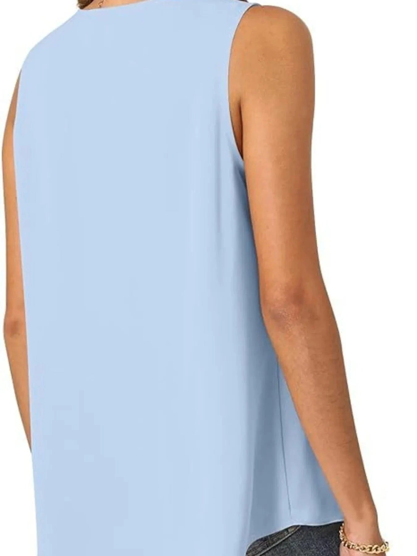 Full Size V - Neck Sleeveless Tank Top Plus Size - ShalayeFashion