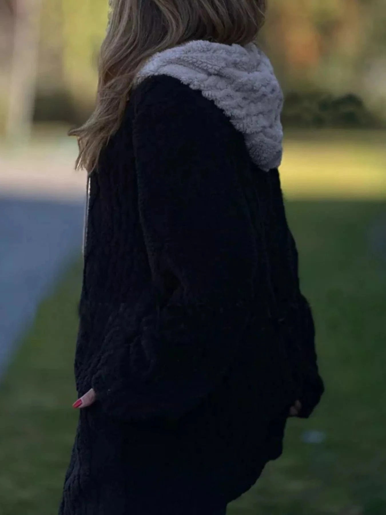 Full Size Zip Up Long Sleeve Fleece Jacket Plus Size - ShalayeFashion