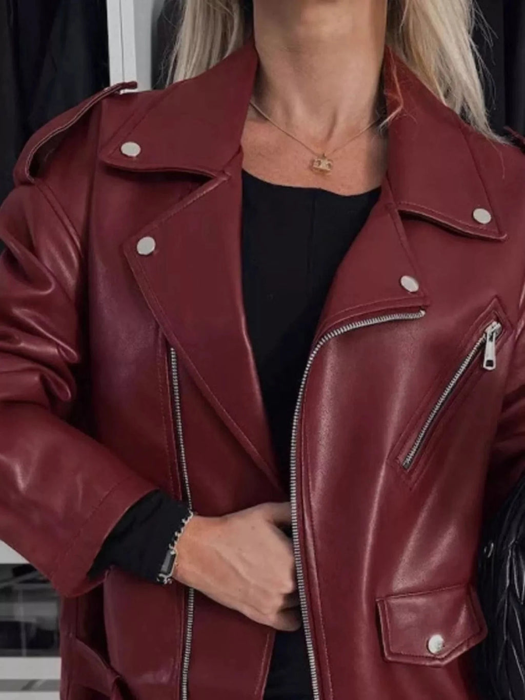 Full Size Zip Up Long Sleeve Jacket Plus Size - ShalayeFashion