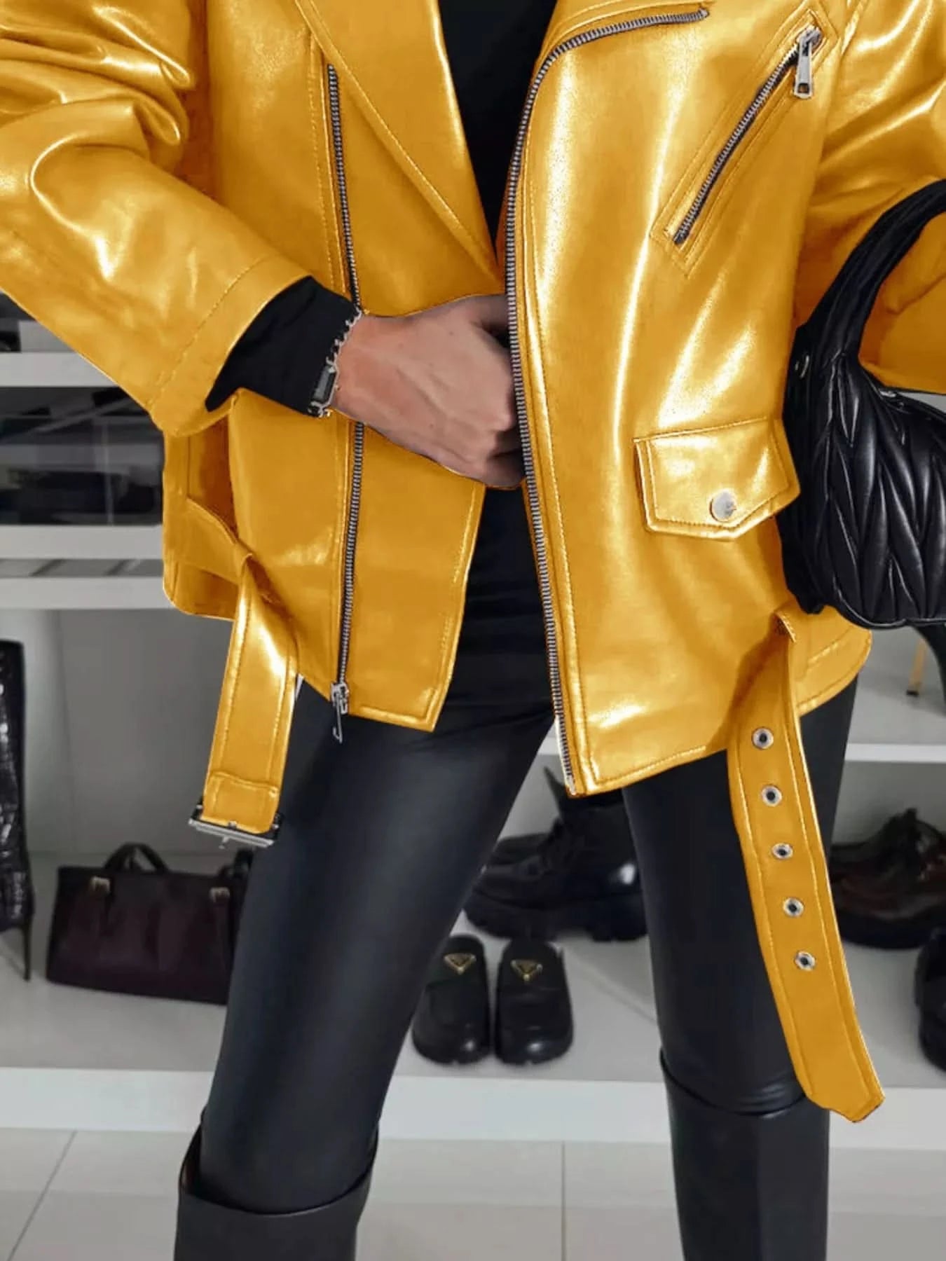 Full Size Zip Up Long Sleeve Jacket Plus Size - ShalayeFashion