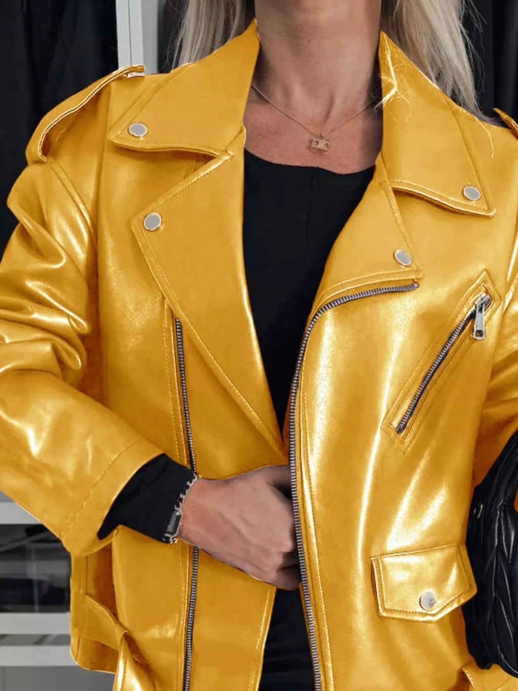 Full Size Zip Up Long Sleeve Jacket Plus Size - ShalayeFashion