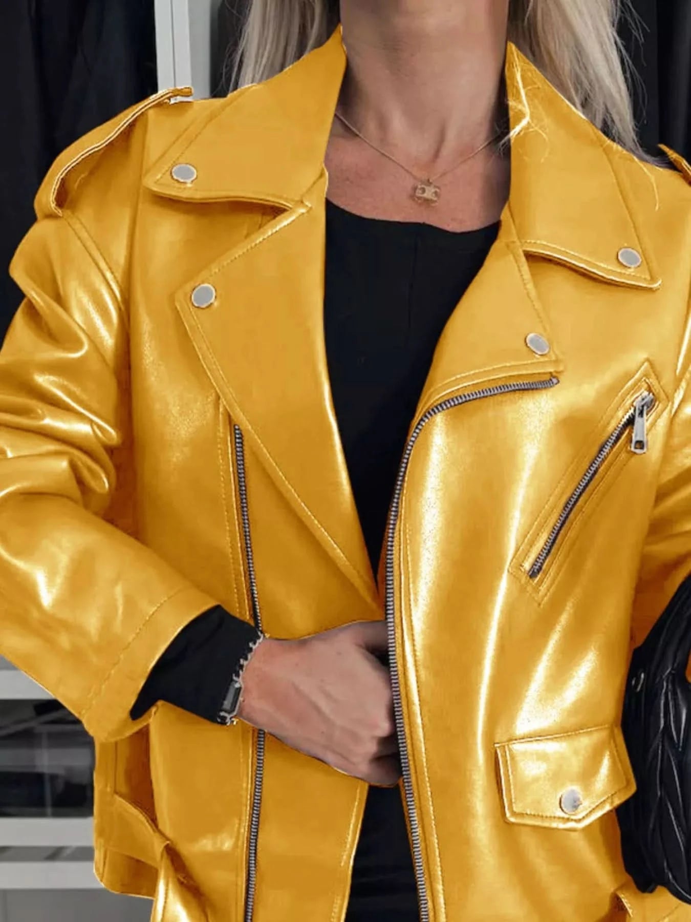 Full Size Zip Up Long Sleeve Jacket Plus Size - ShalayeFashion