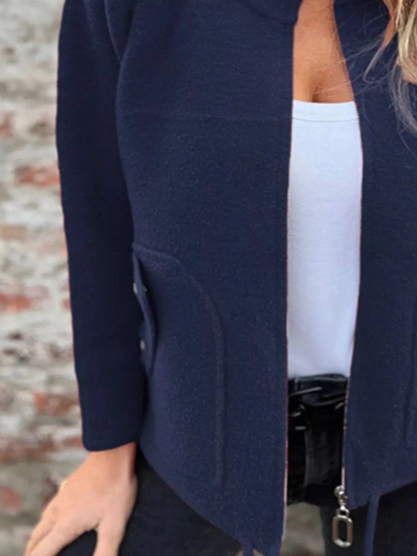 Full Size Zip - Up Long Sleeve Outerwear Plus Size - ShalayeFashion