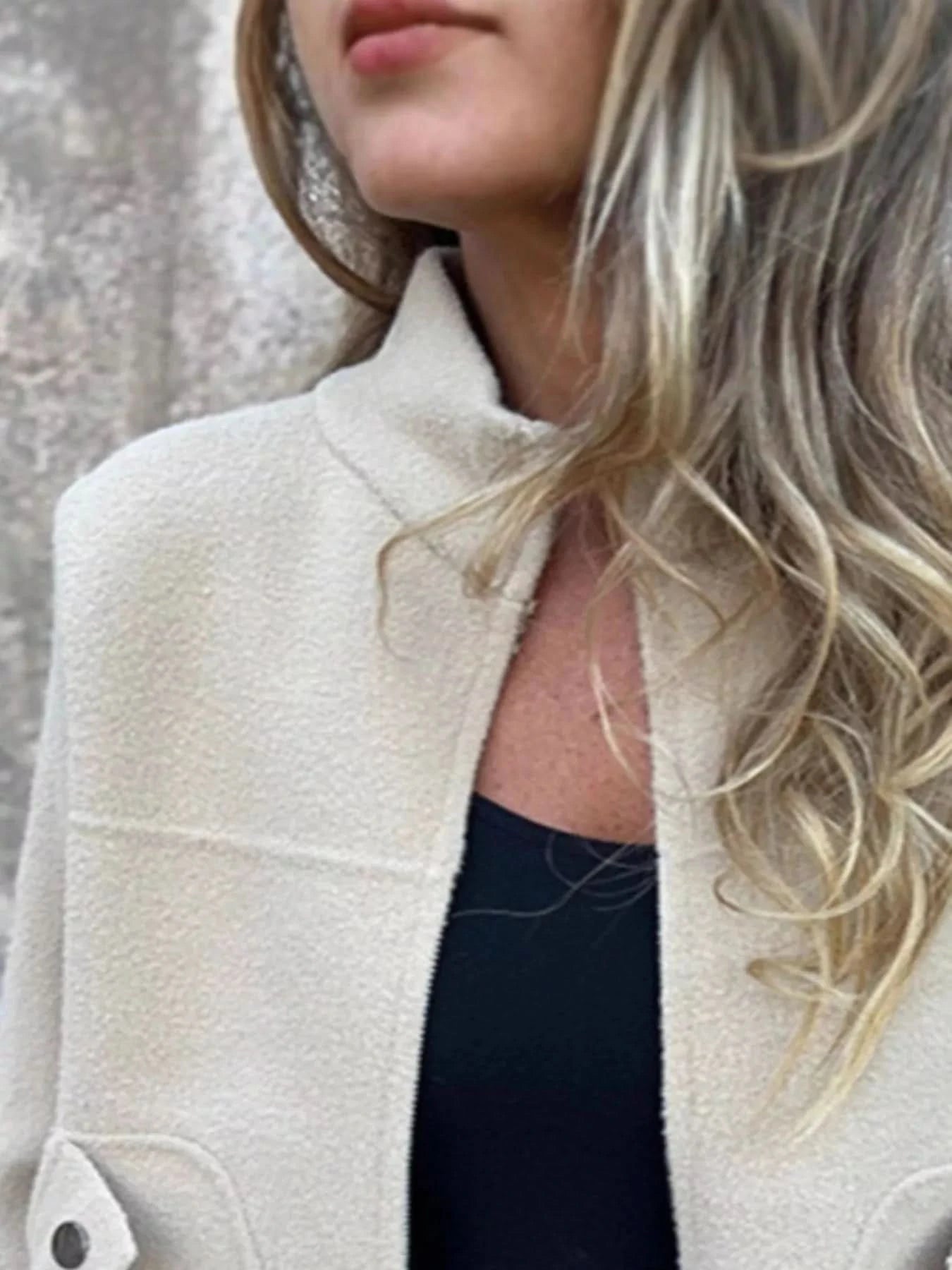 Full Size Zip - Up Long Sleeve Outerwear Plus Size - ShalayeFashion
