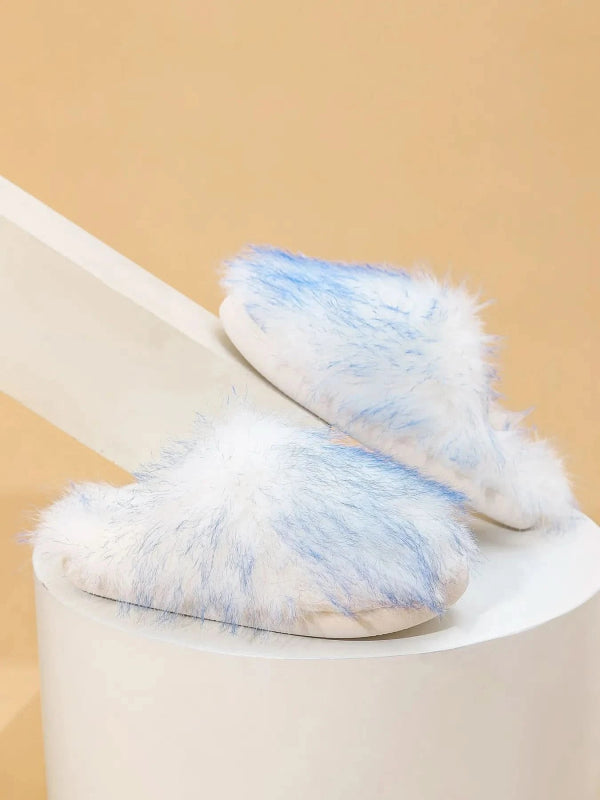 Fuzzy Round Toe Slippers - ShalayeFashion