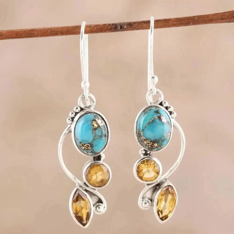 Geometric Alloy Dangle earrings - ShalayeFashion