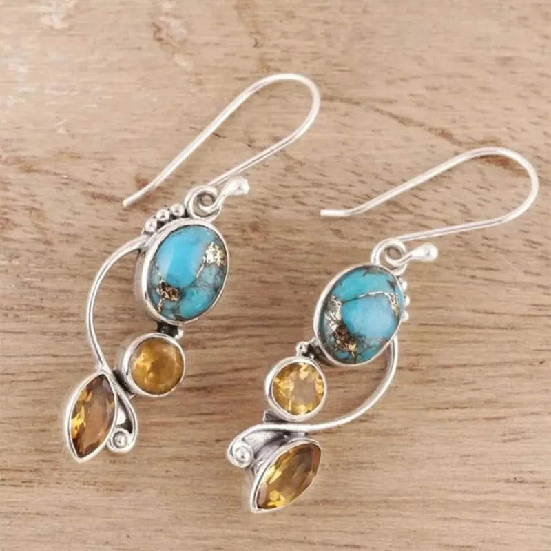 Geometric Alloy Dangle earrings - ShalayeFashion