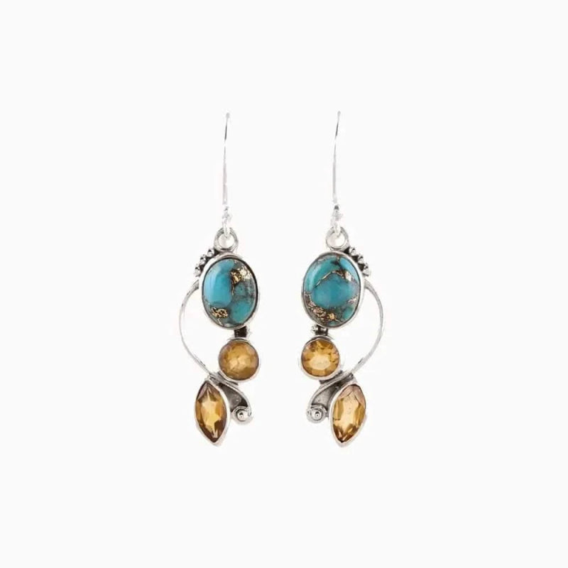 Geometric Alloy Dangle earrings - ShalayeFashion