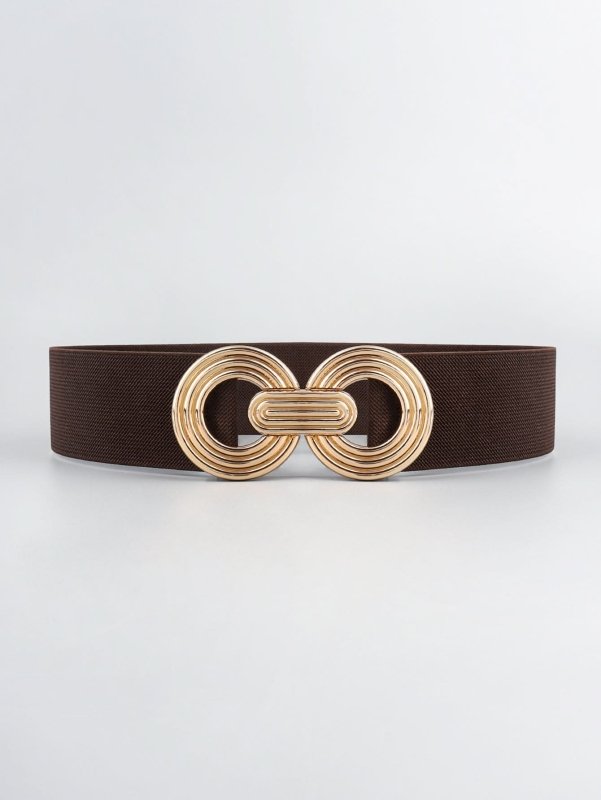 Geometric Buckle Elastic Wide Belt - ShalayeFashion