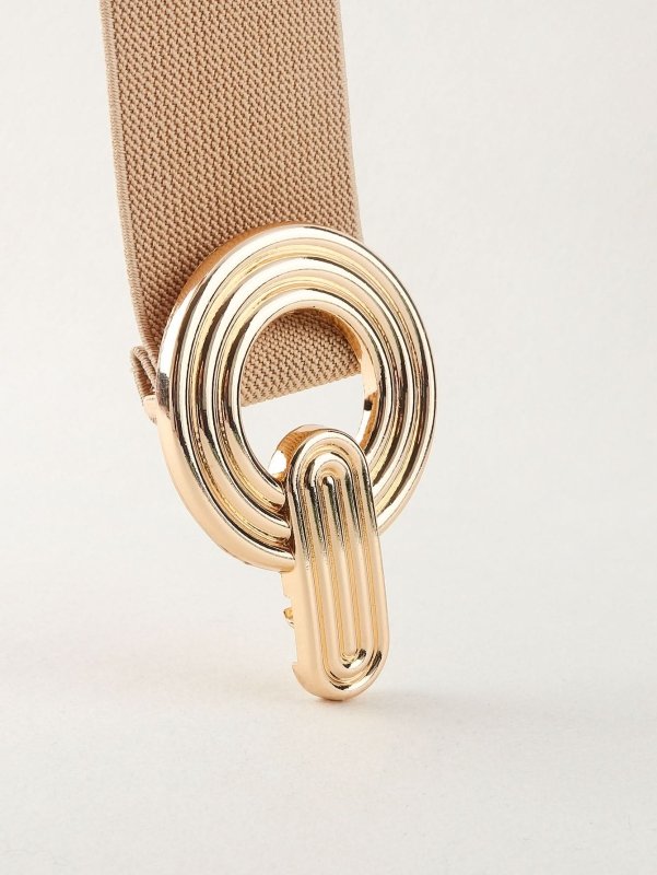 Geometric Buckle Elastic Wide Belt - ShalayeFashion