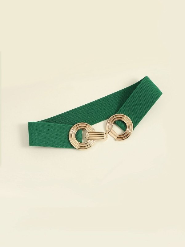 Geometric Buckle Elastic Wide Belt - ShalayeFashion