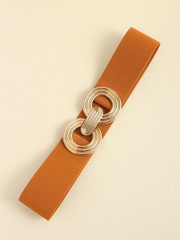 Geometric Buckle Elastic Wide Belt - ShalayeFashion