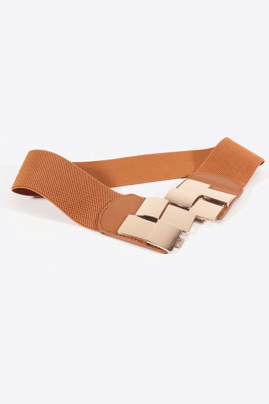 Geometric Buckle Elastic Wide Belt - ShalayeFashion
