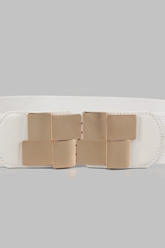 Geometric Buckle Elastic Wide Belt - ShalayeFashion