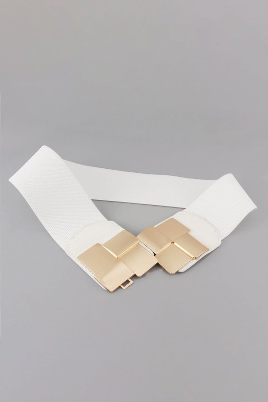 Geometric Buckle Elastic Wide Belt - ShalayeFashion