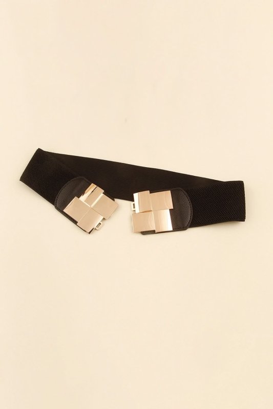 Geometric Buckle Elastic Wide Belt - ShalayeFashion