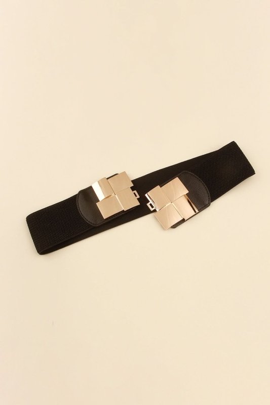 Geometric Buckle Elastic Wide Belt - ShalayeFashion