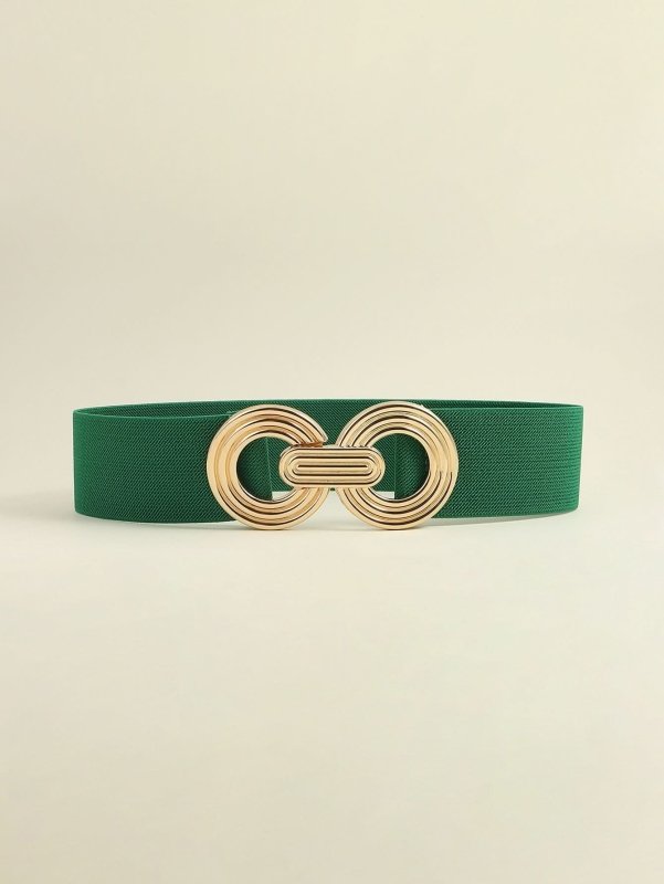Geometric Buckle Elastic Wide Belt - ShalayeFashion