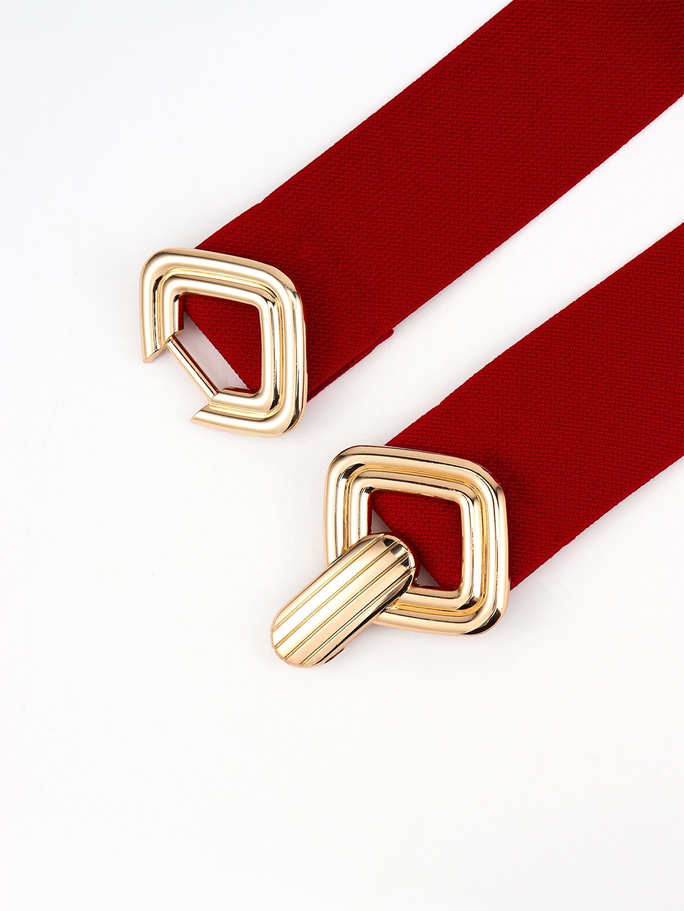 Geometric Buckle Elastic Wide Belt - ShalayeFashion