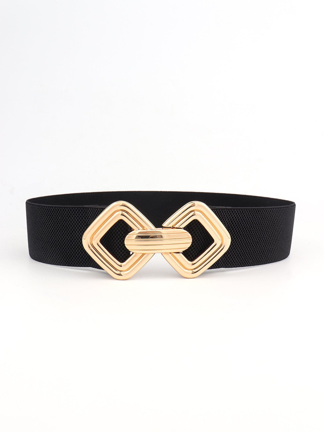 Geometric Buckle Elastic Wide Belt - ShalayeFashion