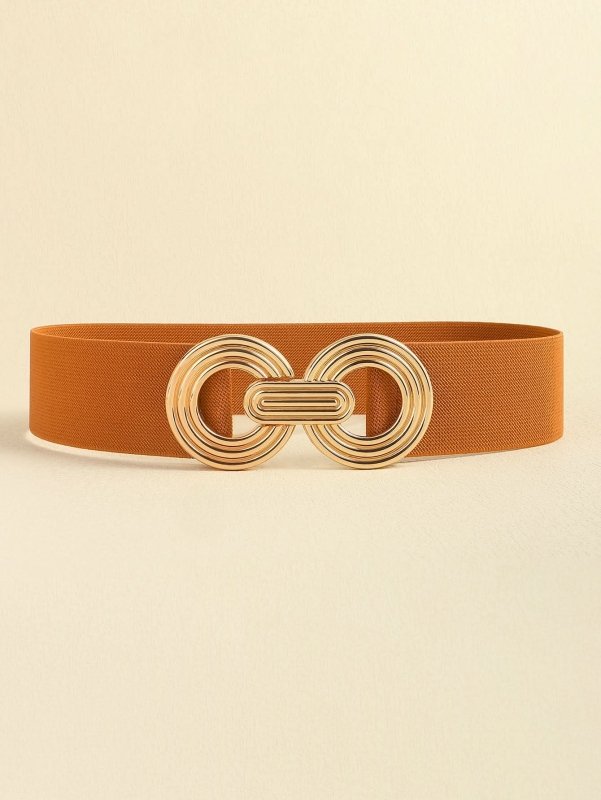 Geometric Buckle Elastic Wide Belt - ShalayeFashion