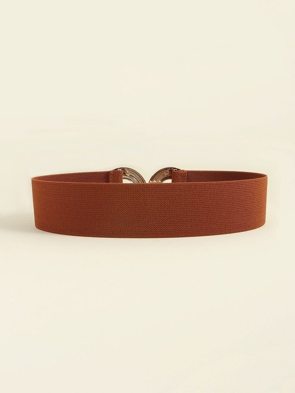 Geometric Buckle Elastic Wide Belt - ShalayeFashion