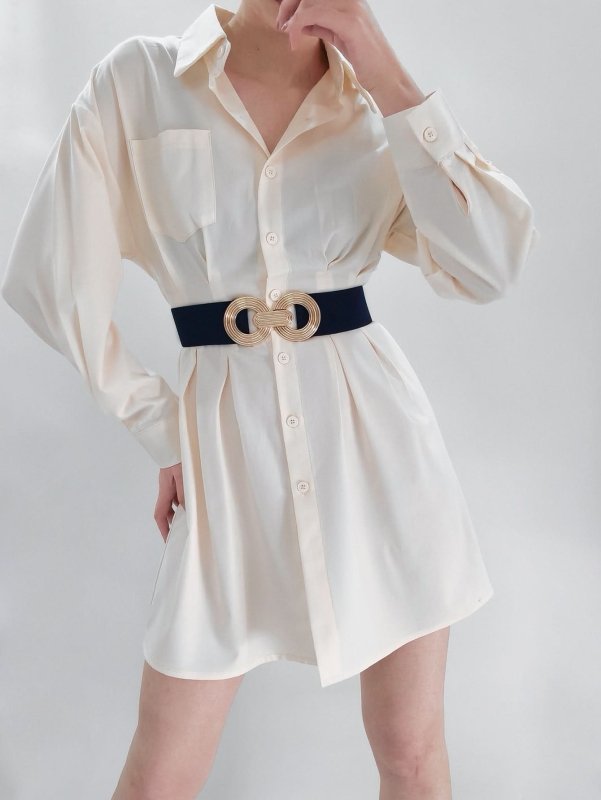 Geometric Buckle Elastic Wide Belt - ShalayeFashion