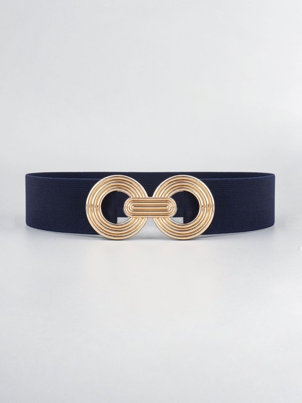 Geometric Buckle Elastic Wide Belt - ShalayeFashion