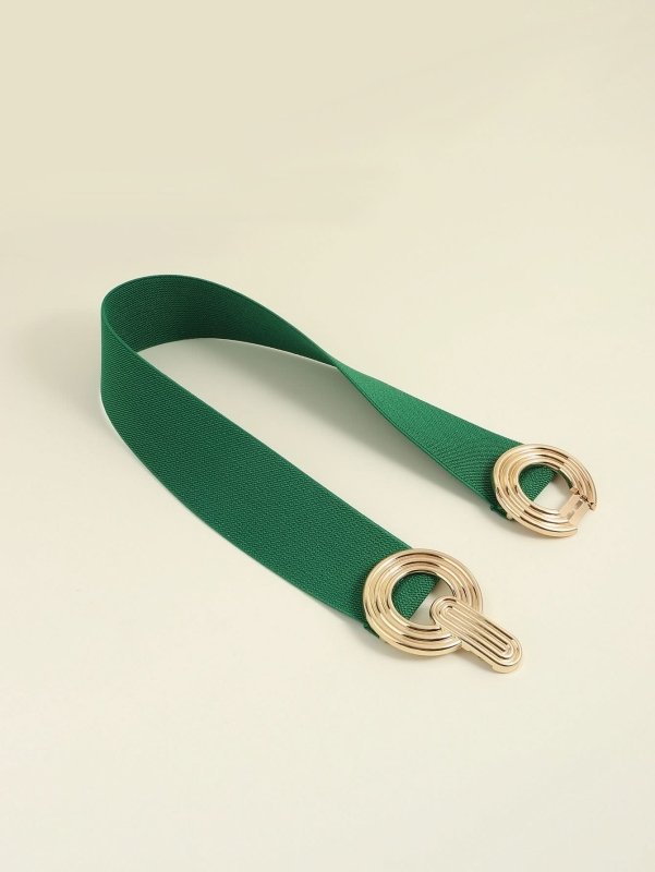 Geometric Buckle Elastic Wide Belt - ShalayeFashion