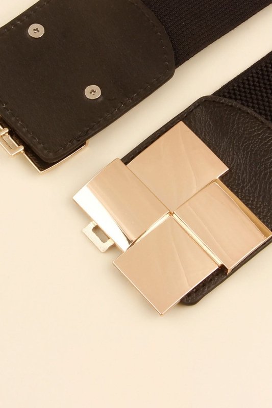 Geometric Buckle Elastic Wide Belt - ShalayeFashion
