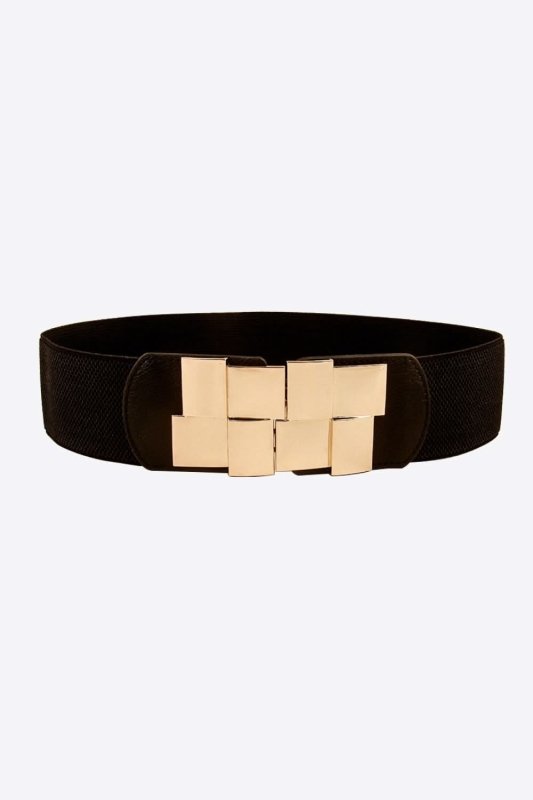Geometric Buckle Elastic Wide Belt - ShalayeFashion