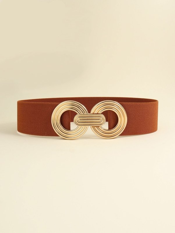 Geometric Buckle Elastic Wide Belt - ShalayeFashion