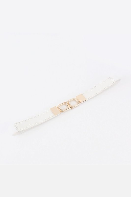 Geometric Double Buckle Elastic Belt - ShalayeFashion