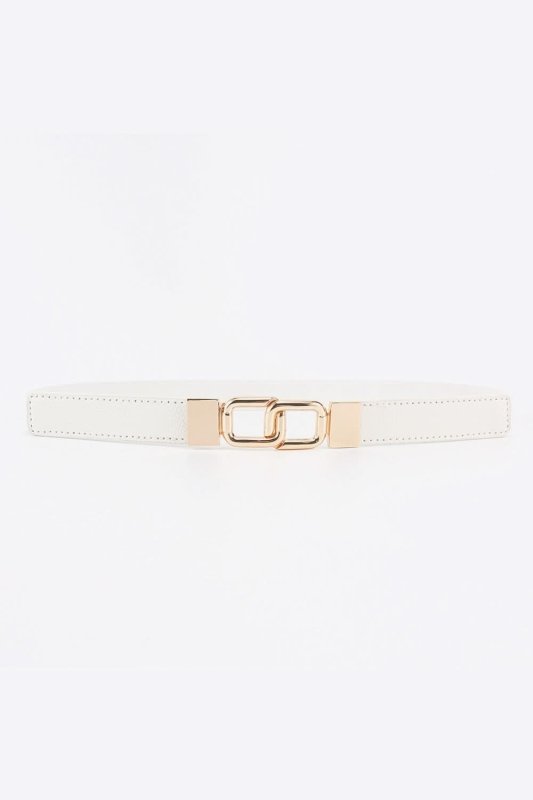 Geometric Double Buckle Elastic Belt - ShalayeFashion
