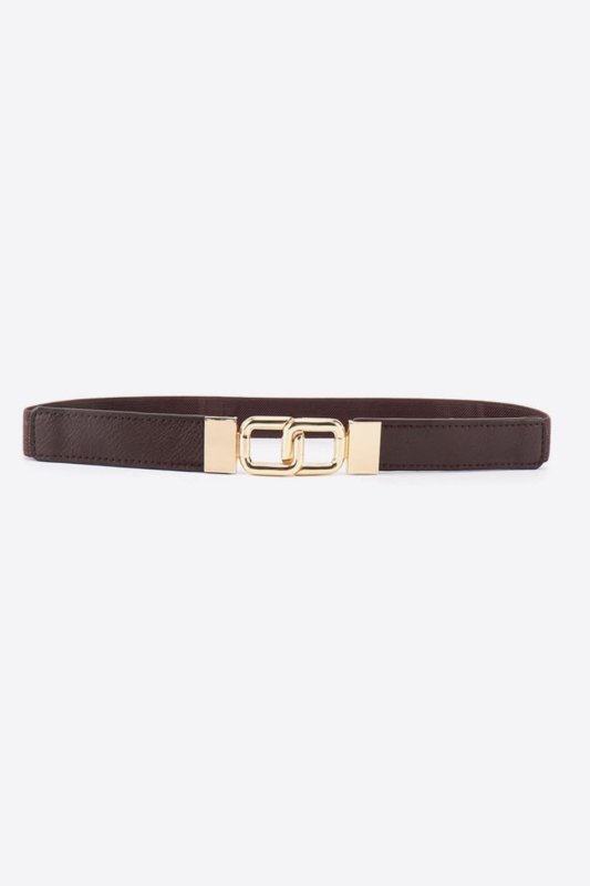 Geometric Double Buckle Elastic Belt - ShalayeFashion