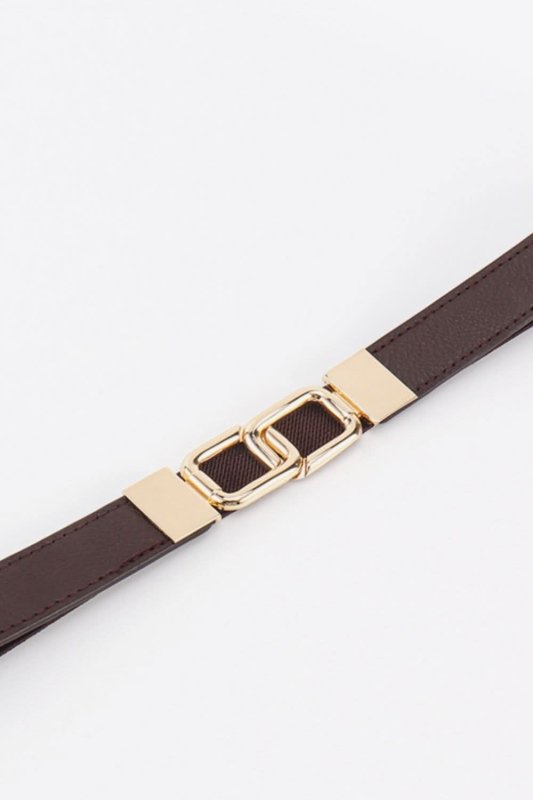 Geometric Double Buckle Elastic Belt - ShalayeFashion