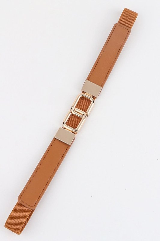 Geometric Double Buckle Elastic Belt - ShalayeFashion