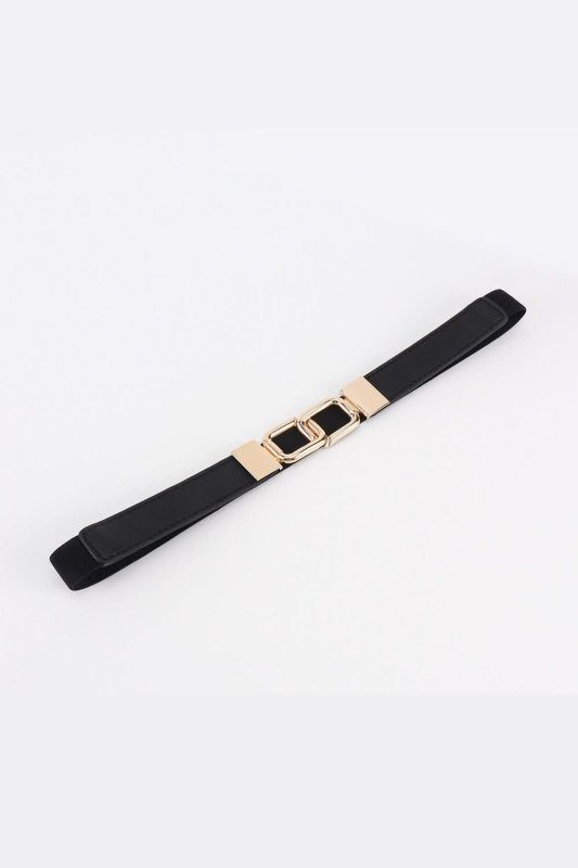 Geometric Double Buckle Elastic Belt - ShalayeFashion