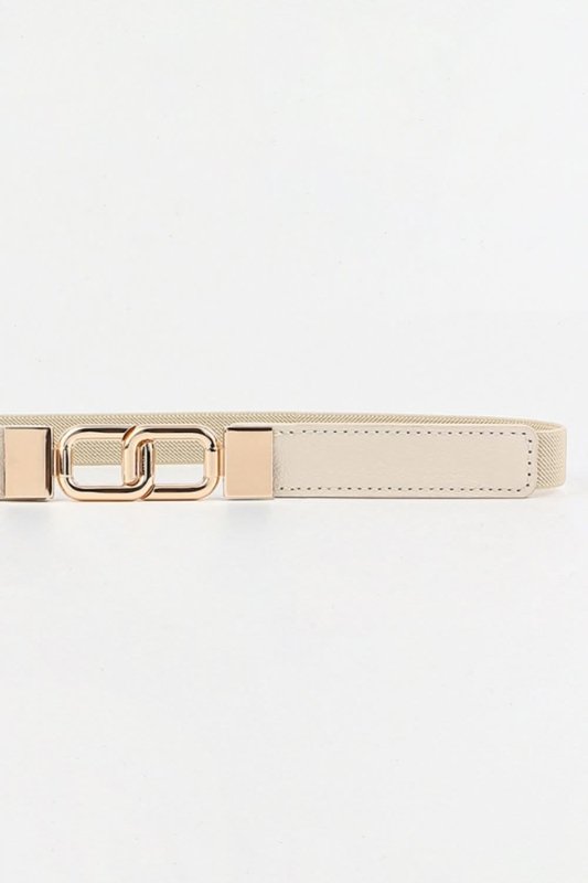 Geometric Double Buckle Elastic Belt - ShalayeFashion