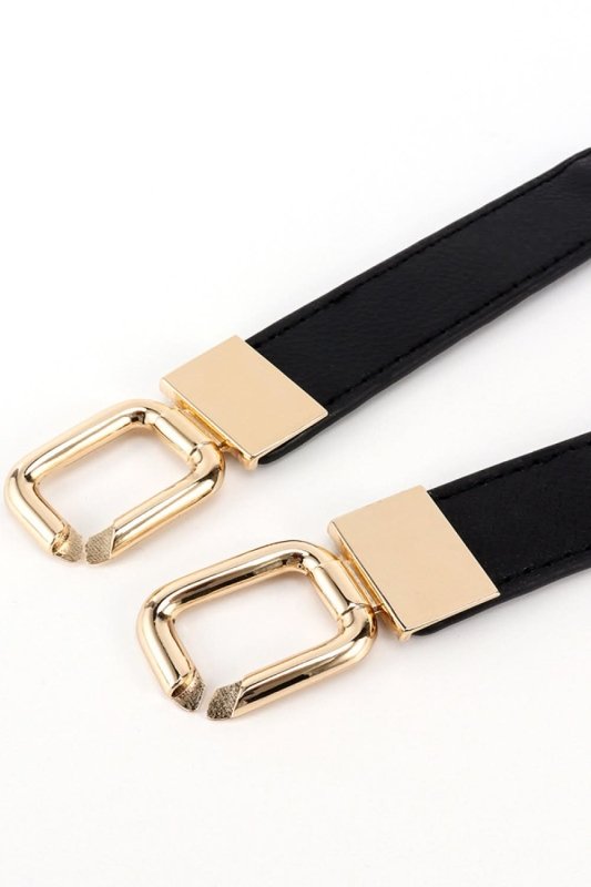 Geometric Double Buckle Elastic Belt - ShalayeFashion