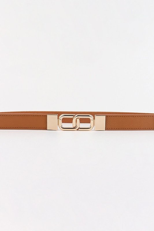 Geometric Double Buckle Elastic Belt - ShalayeFashion