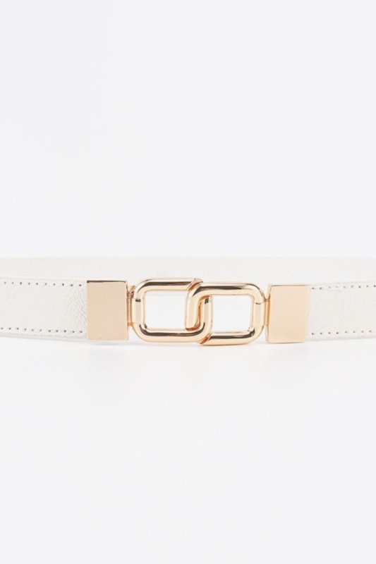 Geometric Double Buckle Elastic Belt - ShalayeFashion